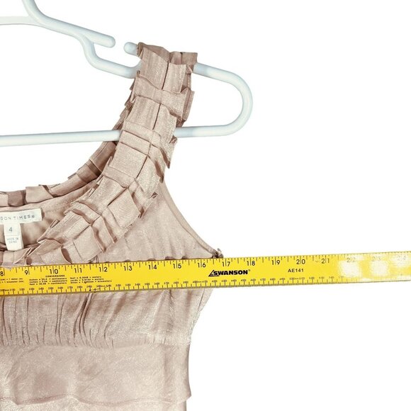 Ruffle Tiered Sleeveless Blush Pink Womens 4 Easter Spring Dress By London Times - Picture 11 of 15